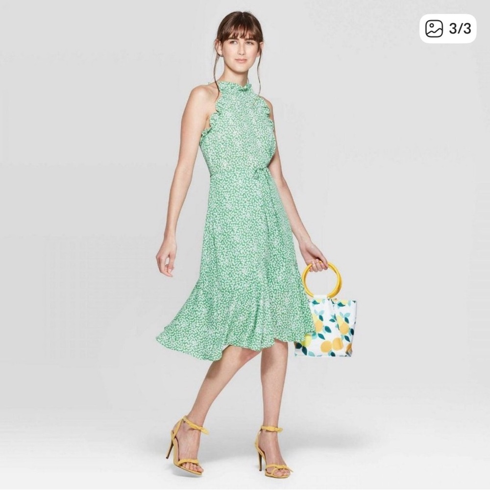 “Who What Wear” Sleeveless A Line Dress Medium Green